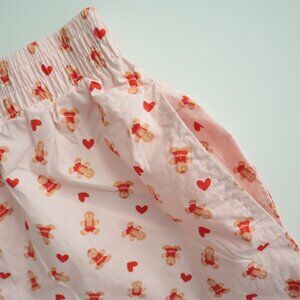 Happily Grey Gingerbread Heart Cotton Poplin Shorts | S